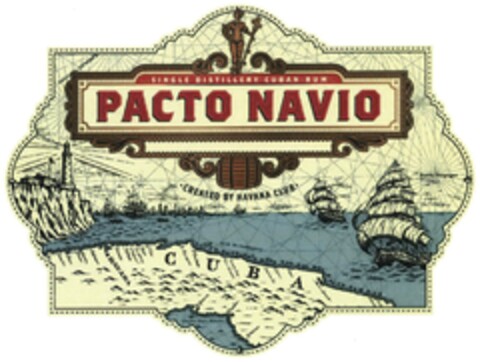 SINGLE DISTILLERY CUBAN RUM PACTO NAVIO CREATED BY HAVANA CLUB CUBA Logo (DPMA, 09/28/2016)