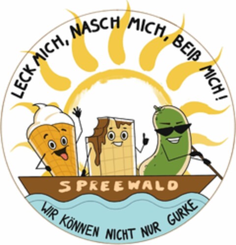 LECK MICH, NASCH MICH, BEIß MICH! SPREEWALD WIR KÖNNEN NICHT NUR GURKE Logo (DPMA, 27.12.2022)