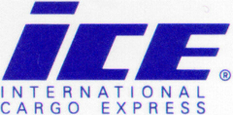 iCE INTERNATIONAL CARGO EXPRESS Logo (DPMA, 02.03.1996)