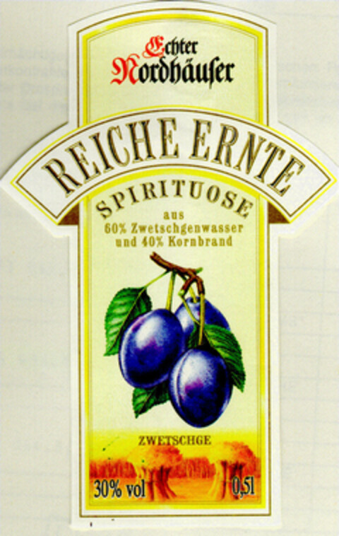 Echter Nordhäuser REICHE ERNTE SPIRITUOSE Logo (DPMA, 24.11.1999)