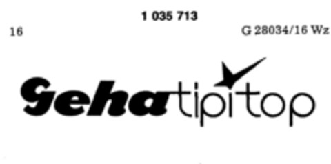 Geha tipitop Logo (DPMA, 11.06.1980)