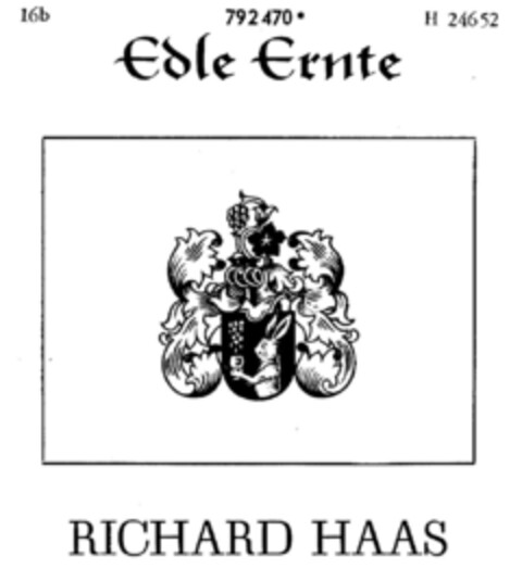 Edle Ernte RICHARD HAAS Logo (DPMA, 05.03.1964)