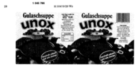 unox Gulaschsuppe Logo (DPMA, 24.09.1982)