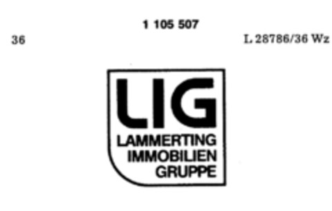 LIG LAMMERTING IMMOBILIEN GRUPPE Logo (DPMA, 15.01.1986)