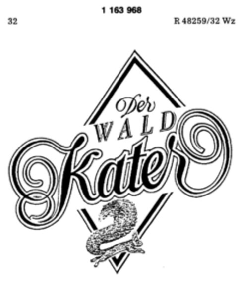 Der WALD Kater Logo (DPMA, 08.07.1989)