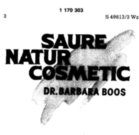 SAURE NATUR COSMETIC DR. BARBARA BOOS Logo (DPMA, 25.04.1990)