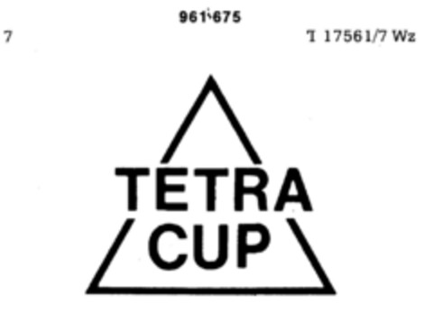 TETRA CUP Logo (DPMA, 14.10.1976)