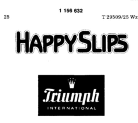 HAPPY SLIPS Triumph INTERNATIONAL Logo (DPMA, 09/20/1989)