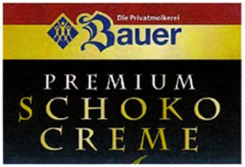 Die Privatmolkerei Bauer PREMIUM SCHOKO CREME Logo (DPMA, 29.10.2008)