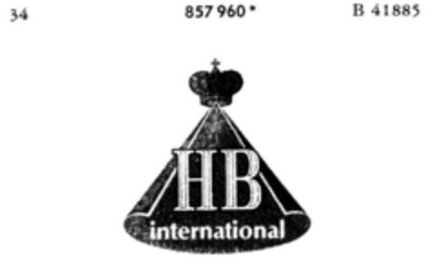 HB international Logo (DPMA, 28.02.1969)