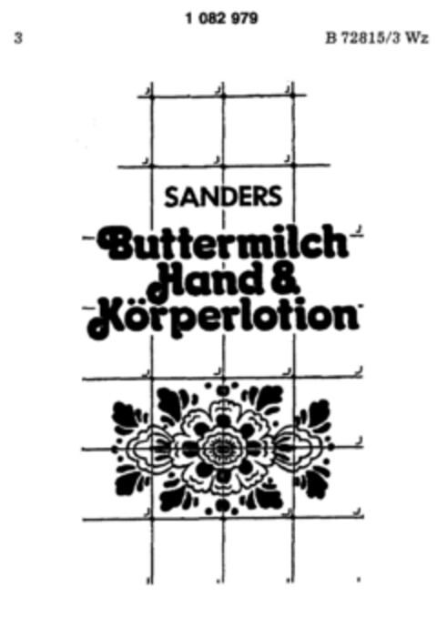 SANDERS Buttermilch Hand & Körperlotion Logo (DPMA, 07/29/1983)