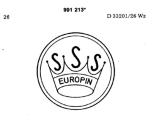 EUROPIN (SSS) Logo (DPMA, 17.02.1979)