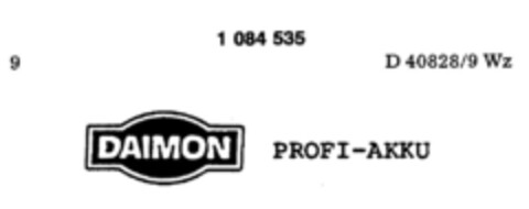 DAIMON PROFI-AKKU Logo (DPMA, 25.03.1985)