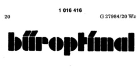 büroptimal Logo (DPMA, 16.05.1980)