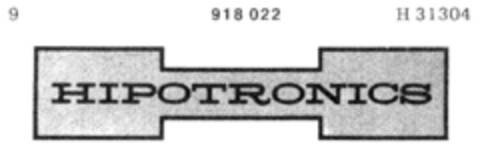 HIPOTRONICS Logo (DPMA, 21.03.1968)