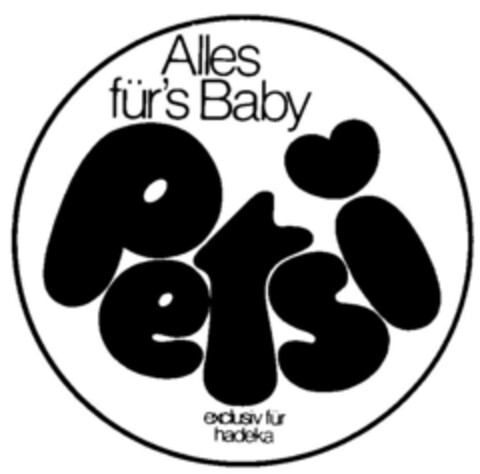 Petsi Alles für`s Baby Logo (DPMA, 04/27/1974)