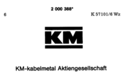 KM-kabelmetal Aktiengesellschaft Logo (DPMA, 12/04/1990)