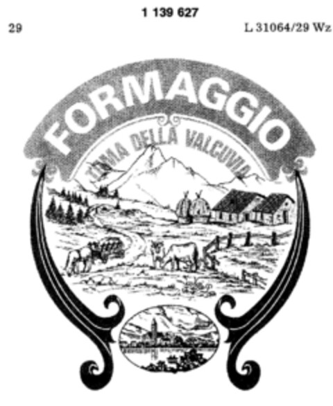 FORMAGGIO TOMA DELLA VALCUVIA Logo (DPMA, 05/04/1988)