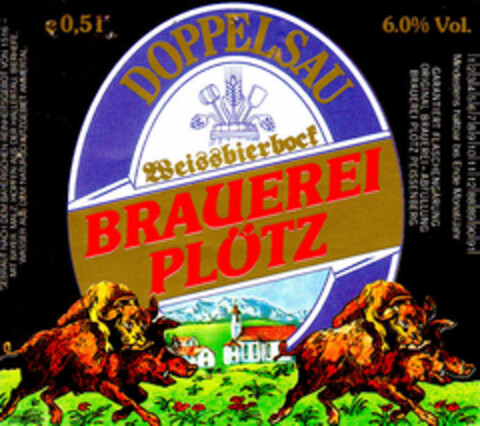 BRAUEREI PLÖTZ DOPPELSAU Logo (DPMA, 12/07/1987)