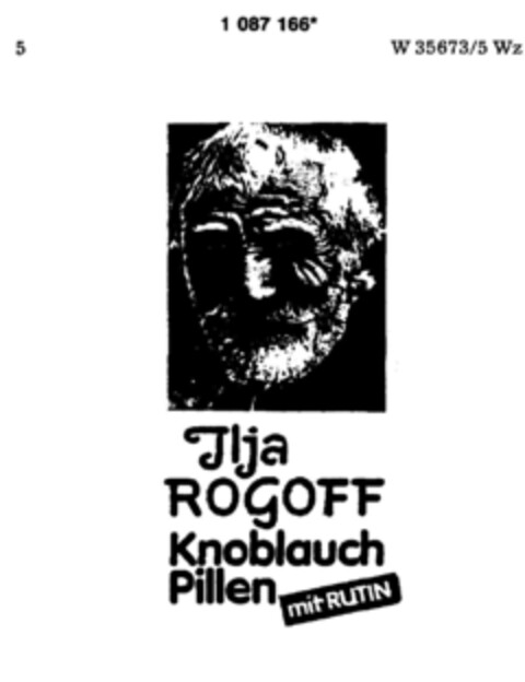 Ilja ROGOFF Knoblauch Pillen mit RUTIN Logo (DPMA, 13.11.1985)