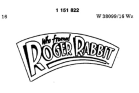 Who framed ROGER RABBIT Logo (DPMA, 04/28/1988)