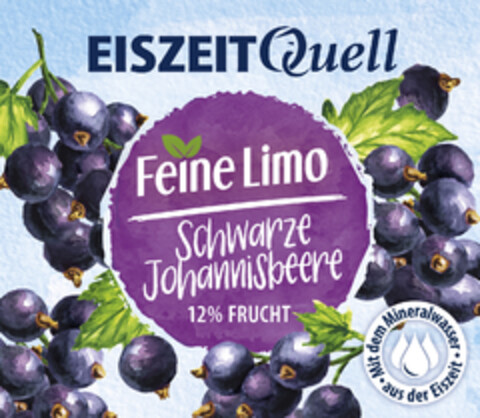 EISZEITQuell Feine Limo Schwarze Johannisbeere 12% FRUCHT Mit dem Mineralwasser ·aus der Eiszeit· Logo (DPMA, 03/15/2024)