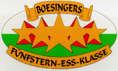 BOESINGERS FÜNFSTERN-ESS-KLASSE Logo (DPMA, 28.06.1996)