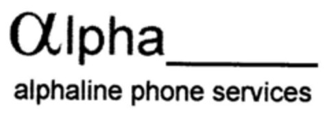 alpha alphaline phone services Logo (DPMA, 12.06.1997)