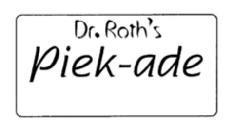 Dr.Roth's Piek-ade Logo (DPMA, 07.10.1998)