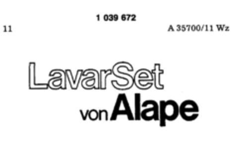 LavarSet von Alape Logo (DPMA, 06.05.1982)