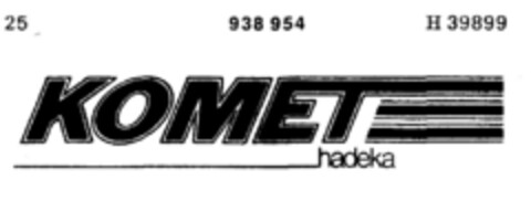 KOMET hadeka Logo (DPMA, 11.10.1974)