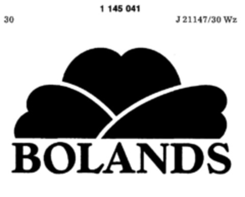 BOLANDS Logo (DPMA, 30.07.1986)