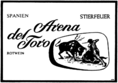 ARENA DEL TORO Logo (DPMA, 24.05.1988)