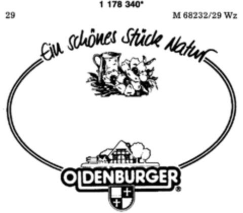 Ein schönes Stück Natur OLDENBURGER Logo (DPMA, 27.09.1990)