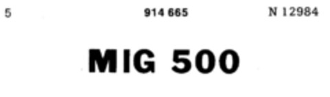 MIG 500 Logo (DPMA, 04/10/1972)