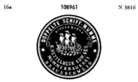 DOPPELTE SCHIFF-MUMME SCHUTZ-MARKE Logo (DPMA, 27.11.1907)