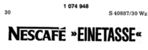 NESCAFE EINETASSE Logo (DPMA, 09/11/1984)