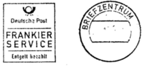 Deutsche Post FRANKIER SERVICE Entgelt bezahlt Logo (DPMA, 16.01.2001)