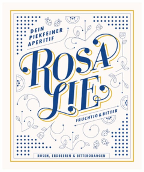 DEIN PIEKFEINER APERITIF ROSA LIE FRUCHTIG & BITTER ROSEN;ERDBEEREN & BITTERORANGE Logo (DPMA, 08/21/2020)