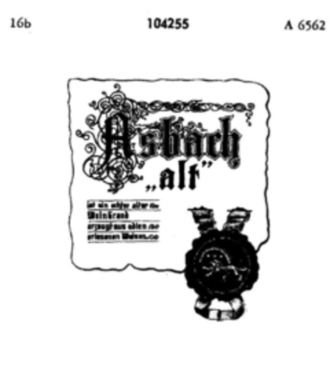 Asbach "alt" Logo (DPMA, 11.11.1907)