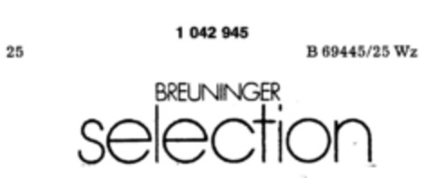 BREUNINGER selection Logo (DPMA, 21.12.1981)