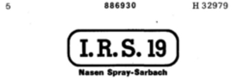 I.R.S. 19 Nasen Spray-Sarbach Logo (DPMA, 29.04.1969)