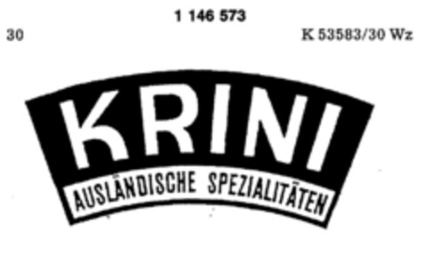 KRINI AUSLÄNDISCHE SPEZIALITäTEN Logo (DPMA, 08.11.1988)