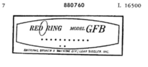 RED RING MODEL GFB Logo (DPMA, 08/01/1969)