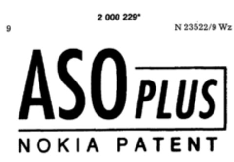 ASO PLUS NOKIA PATENT Logo (DPMA, 16.10.1990)