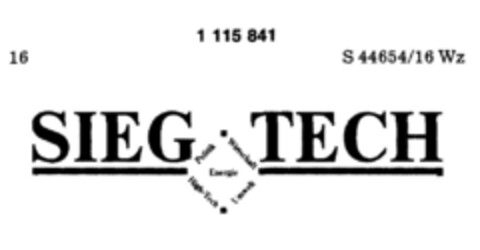 SIEG TECH Logo (DPMA, 03.04.1987)