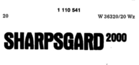 SHARPSGARD 2000 Logo (DPMA, 30.06.1986)