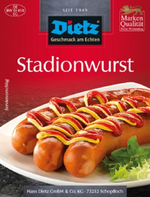 Stadionwurst Dietz Geschmack am Echten Logo (DPMA, 06/17/2016)