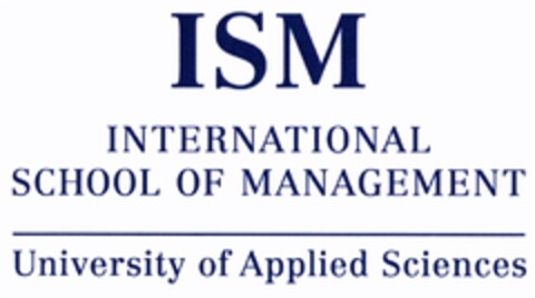 ISM INTERNATIONAL SCHOOL OF MANAGEMENT University of Applied Sciences Logo (DPMA, 16.05.2018)