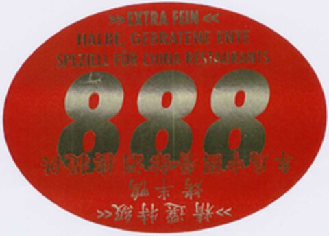 888 >>EXTRA FEIN<< HALBE, GEBRATENE ENTE Logo (DPMA, 25.04.2002)